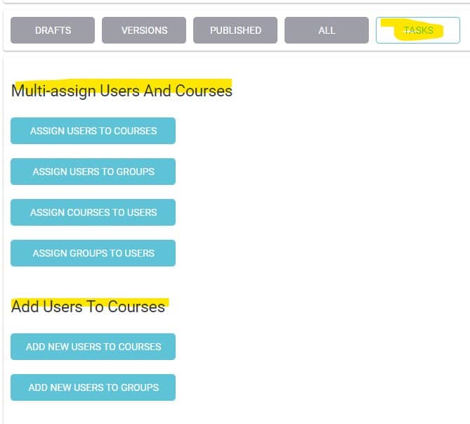 Course Lists and Group Lists are used according to your need for either creating new groups based on existing courses or to reuse existing groups visual