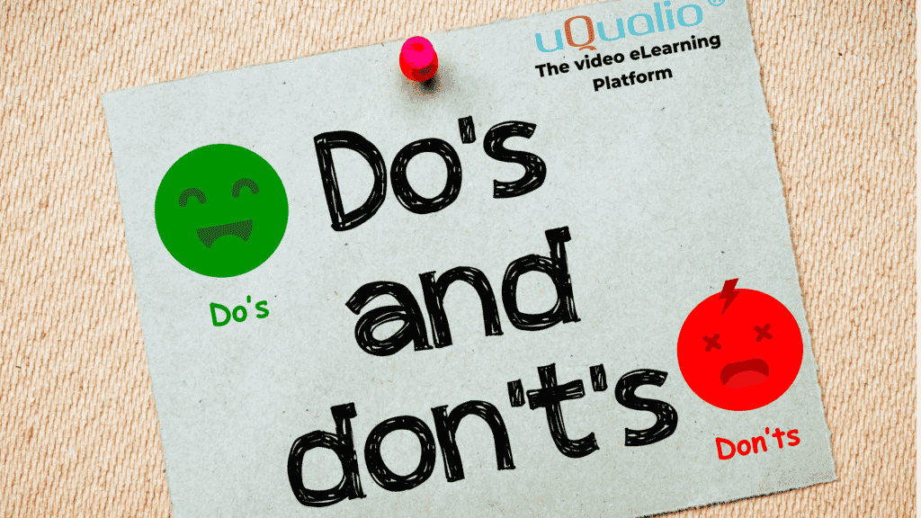 Do's and dont's in elearning