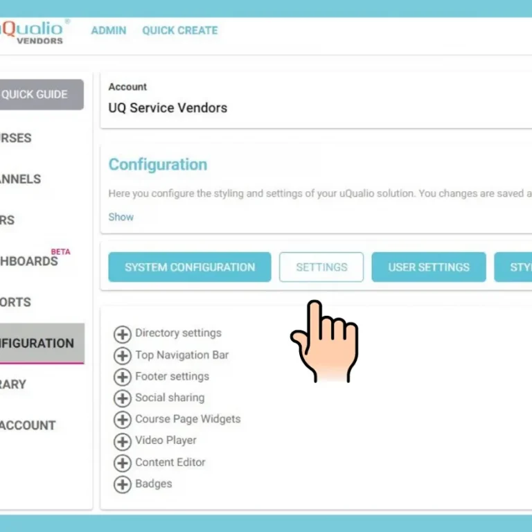 UQualio configuration settings